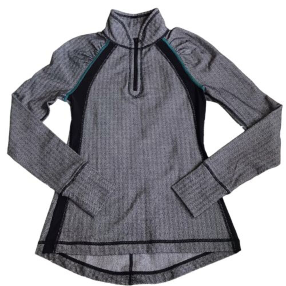 American Eagle Pullover Womens Herringbone Quarter Zip Mesh Panel‎ Athletic Top